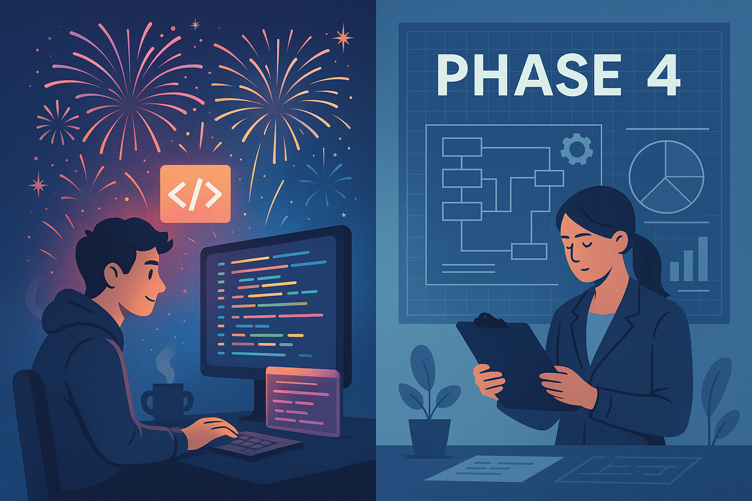 Exciting Vibe Coding vs Boring Phase 4